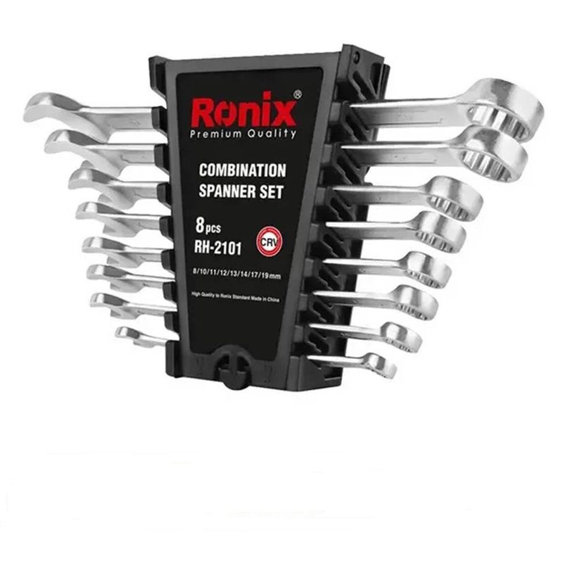 آچار یک سر تخت یک سر رینگ رونیکس مدل rh 2101 مجموعه 8 عددی